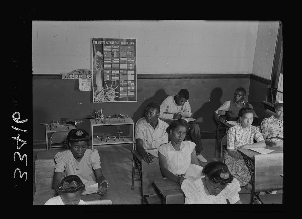 [Untitled photo, possibly related to: Charlotte Court House, Virginia. Central High School. Social science class]. Sourced…