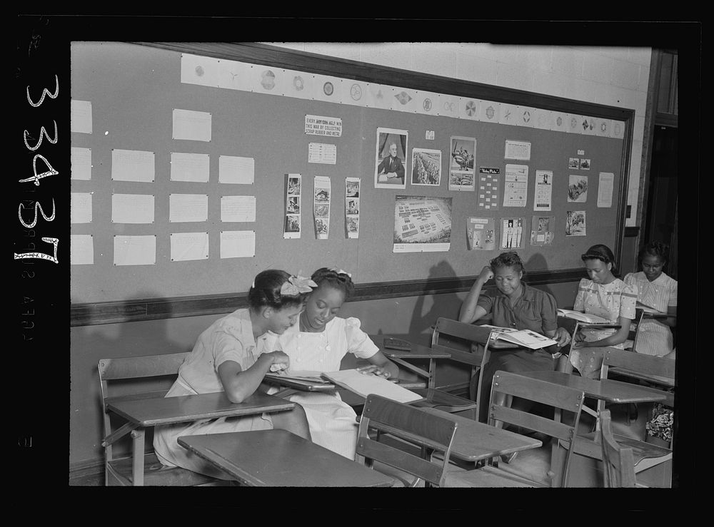 Charlotte Court House, Virginia. Central High School. Classroom. Sourced from the Library of Congress.