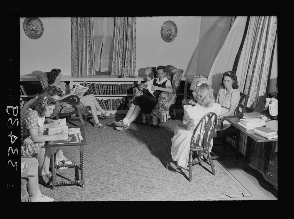 [Untitled photo, possibly related to: Keysville, Virginia. Randolph Henry High School. Home economics cottage. Girls learn…