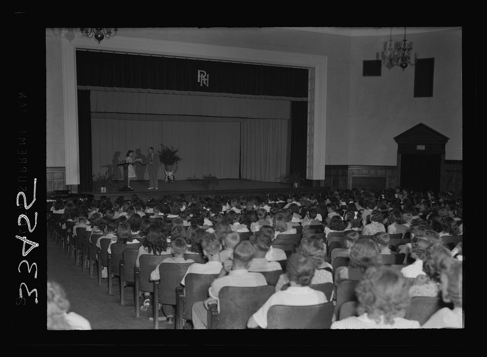 [Untitled photo, possibly related to: Charlotte Court House, Virginia. Central High School. A combination gym and auditorium…