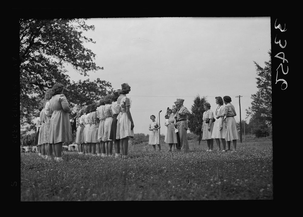Keysville, Virginia. Randolph Henry High School. Awarding Victory Corps insignia. Sourced from the Library of Congress.