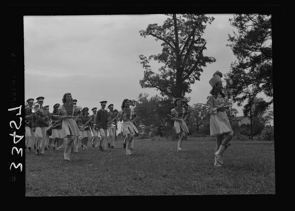 [Untitled photo, possibly related to: Keysville, Virginia. Randolph Henry High School. School band which played for…