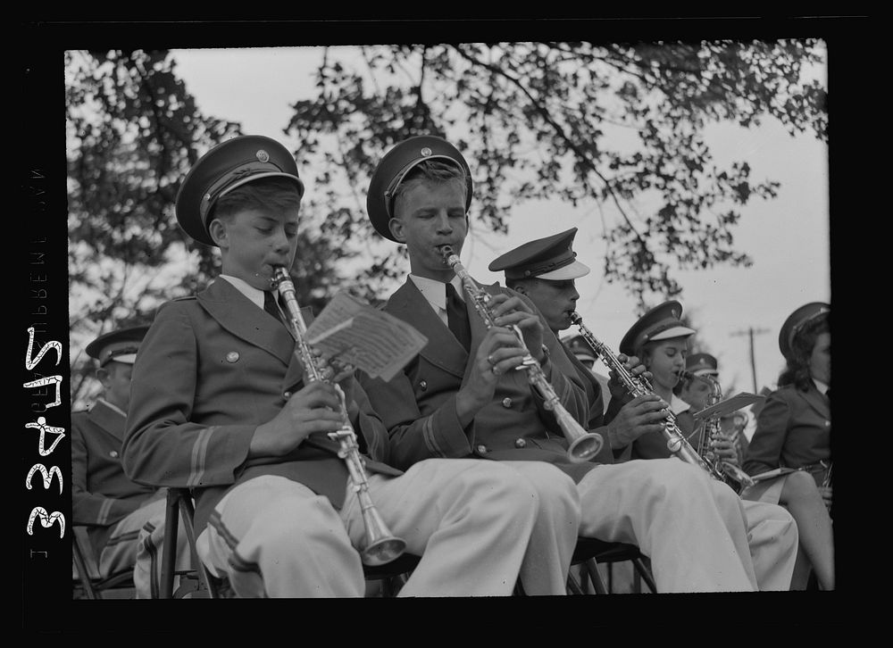 Keysville, Virginia. Randolph Henry High School. School band which played for graduation. Sourced from the Library of…
