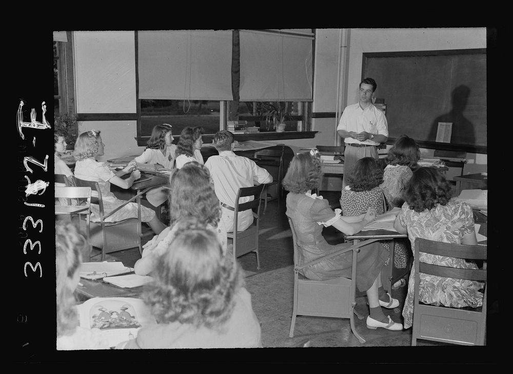 [Untitled photo, possibly related to: Charlotte Court House, Virginia. Central High School. Mathematics class]. Sourced from…