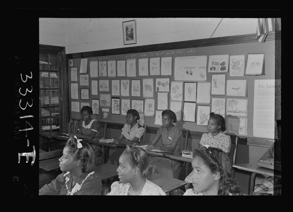 [Untitled photo, possibly related to: Charlotte Court House, Virginia. Central High School. Classroom]. Sourced from the…
