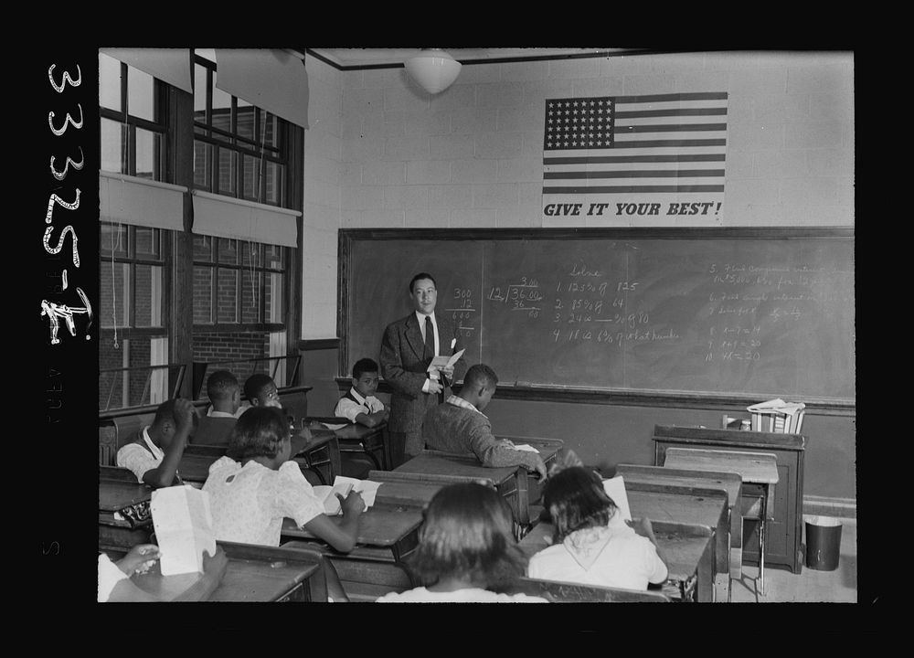 Charlotte Court House, Virginia. Central High School. Mathematics class. Sourced from the Library of Congress.