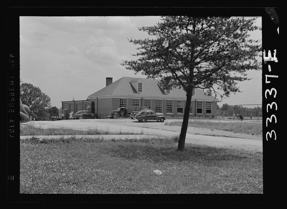 Keysville, Virginia. Randolph Henry High School. Shop building where boys learn carpentry, welding, and repairing of farm…