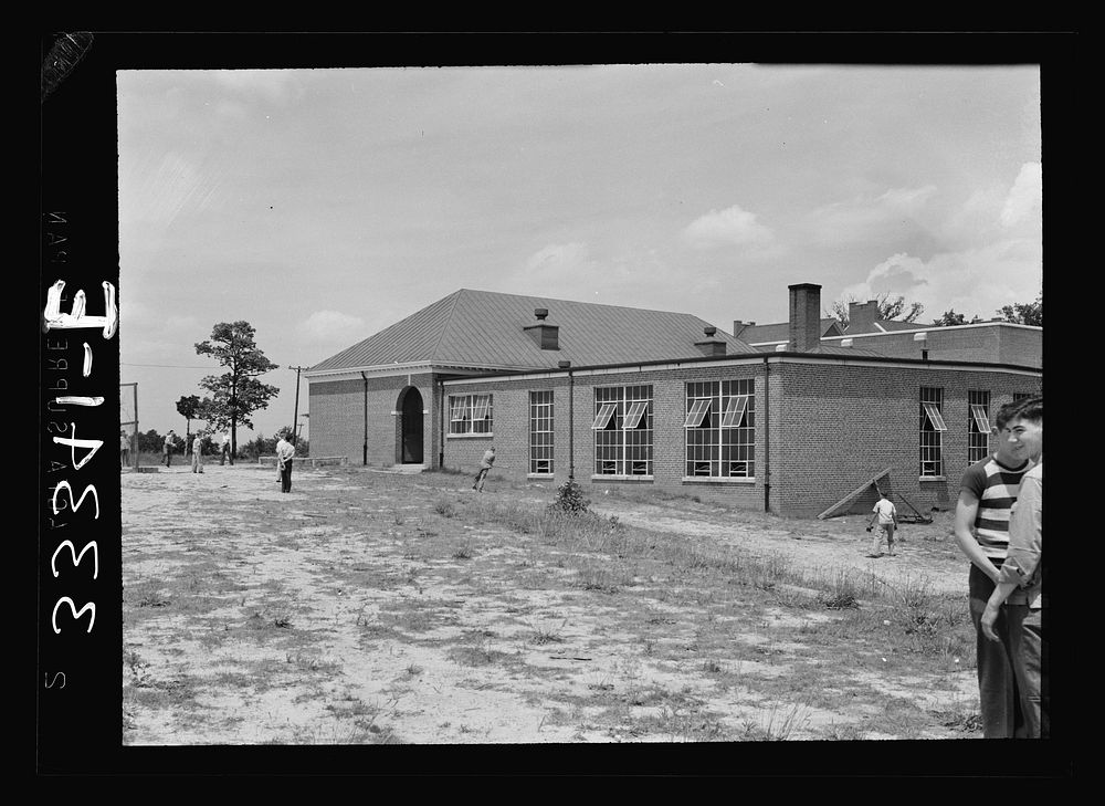 Charlotte County high school, Virginia. One of the buildings (gymnasium or shop) of this consolidated high school. Sourced…