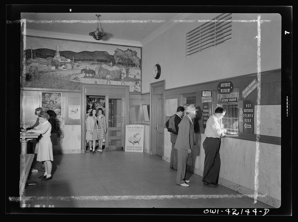 Southington, Connecticut. Southington's U.S. Post Office. In its lobby is a mural depicting the industry and some of the…