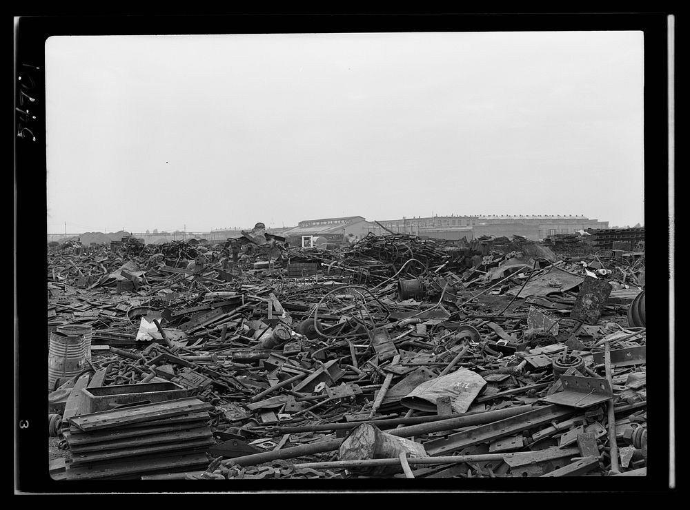 Boston and Maine railroad shops at Billerica, Massachusetts. Some of the metal scrap which will have to be assorted…