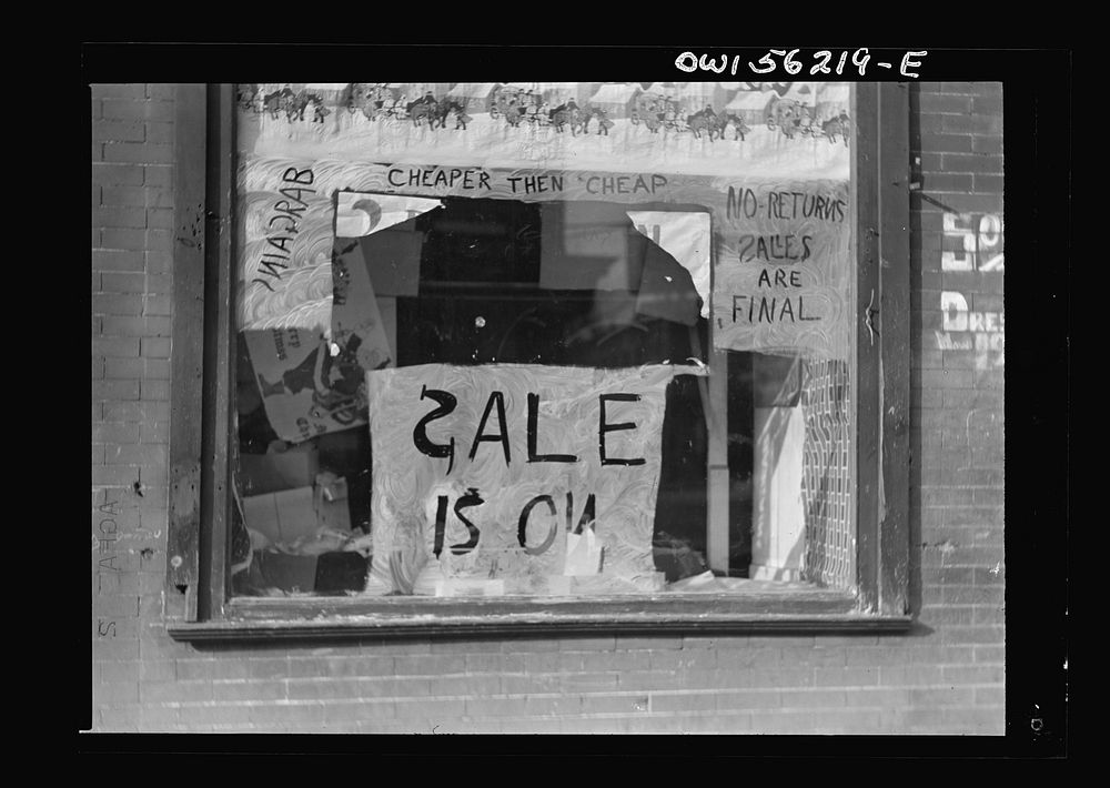Philadelphia, Pennsylvania. Window of a small store in West Philadelphia. Sourced from the Library of Congress.