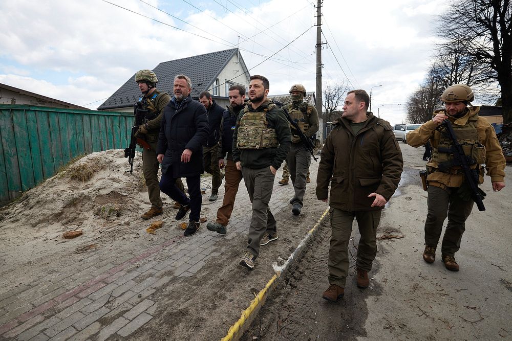 Volodymyr Zelenskyy visited Bucha, where | Free Photo - rawpixel