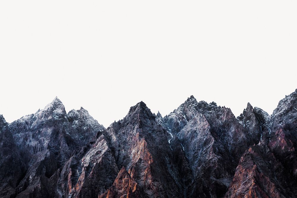 Himalayas mountain border collage element, nature design psd