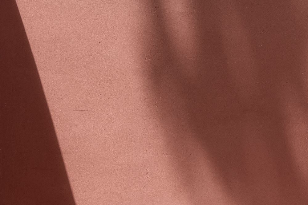 Blank pink wall with shadows