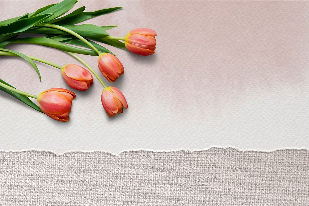 Design space mulberry paper with tulips