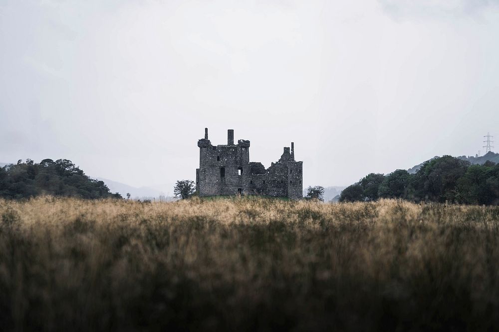 Cloudy day with Kilchurn Castle, Scotland