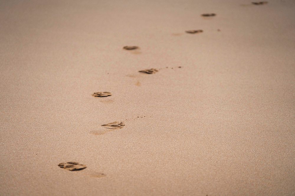Footsteps at Plemont bay, Channel Islands