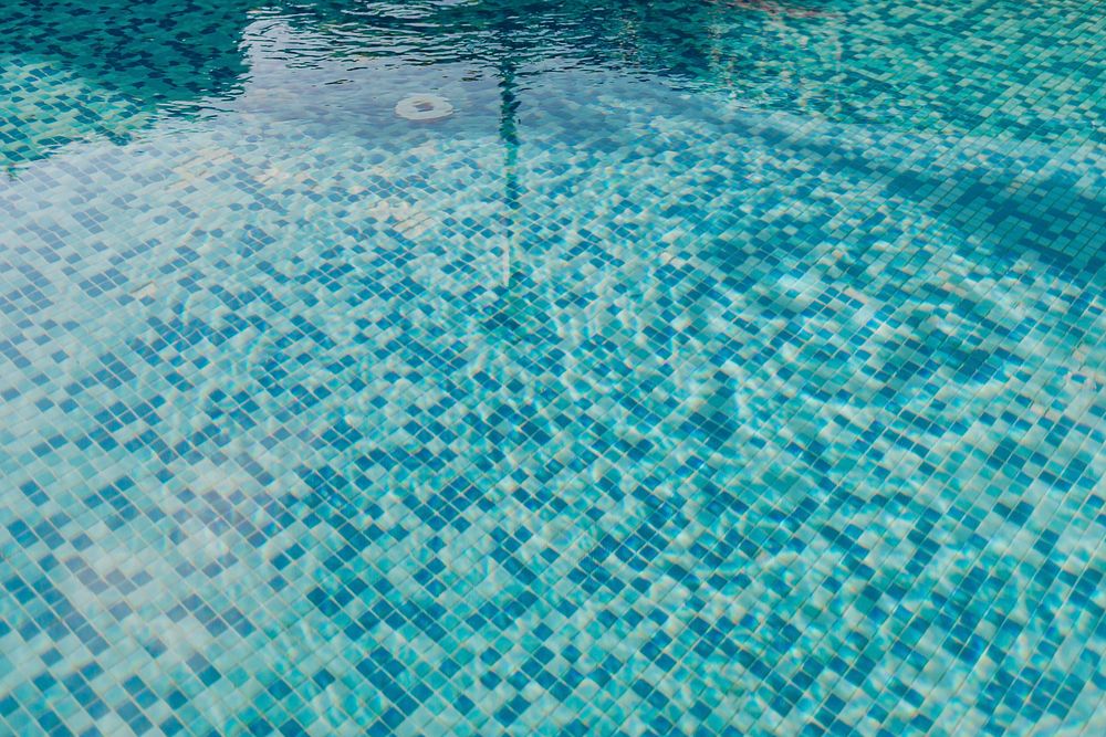 Closeup of a blue swimming pool