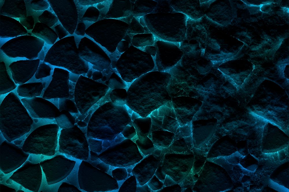 Glowing dark blue dried color powder texture background