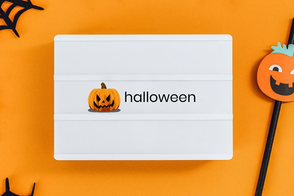 Halloween on a white letter board mockup