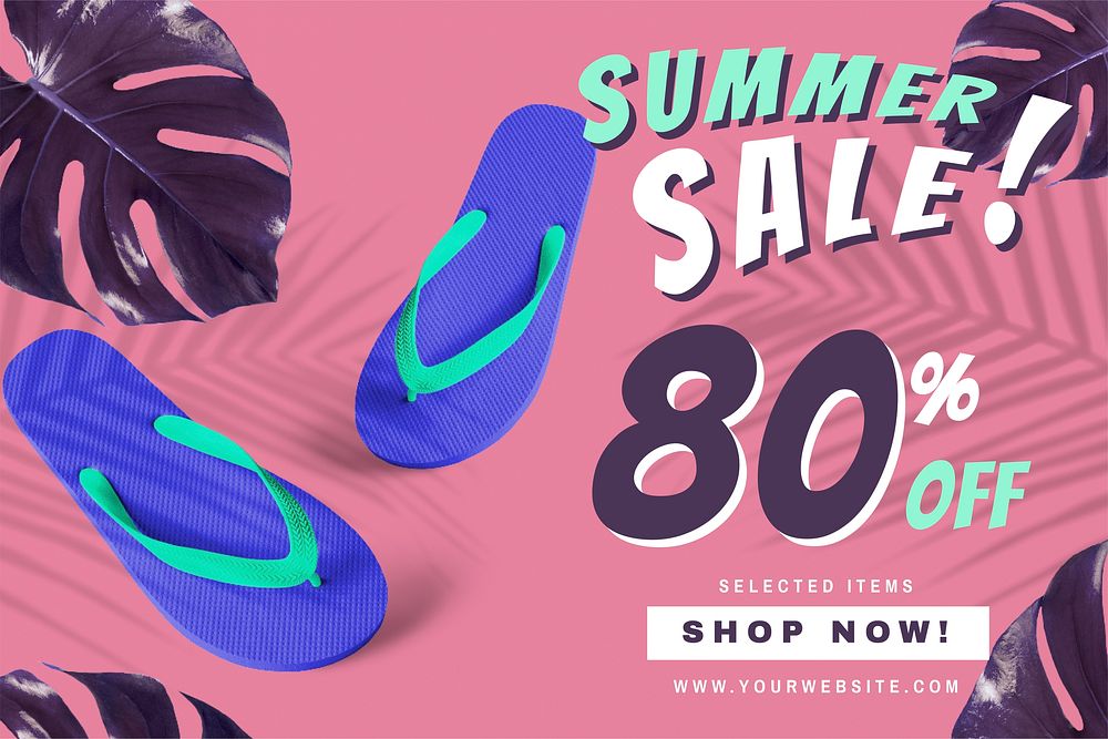 80% off vector summer sale promotion advertisement