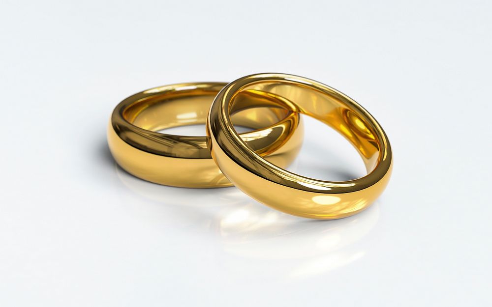 Gold Wedding Rings, free public domain CC0 photo.