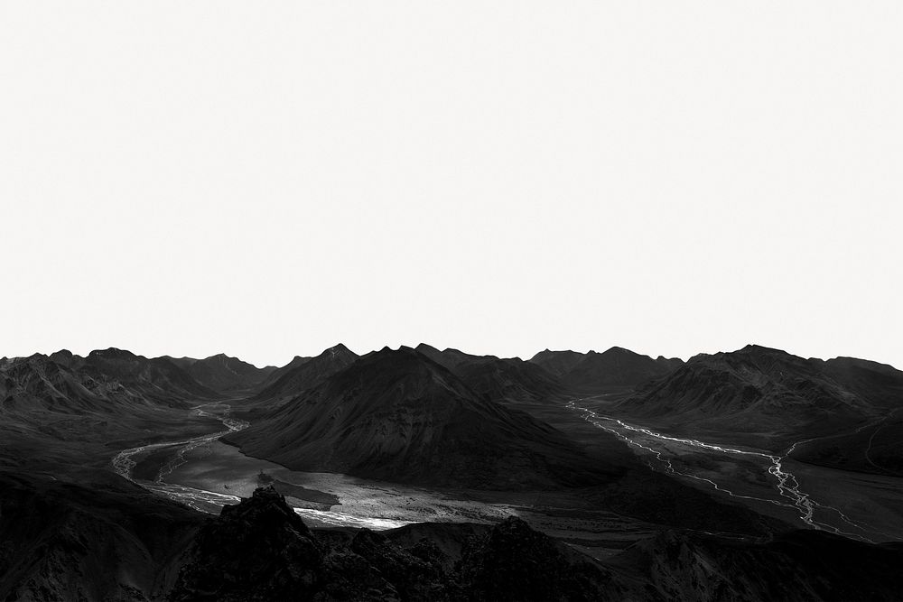 Dark nature background, landscape border, off-white design psd