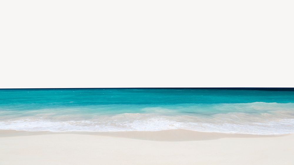 Tropical beach border, desktop wallpaper psd