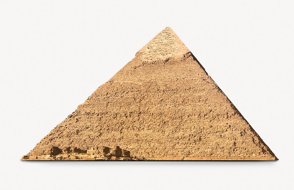 Egyptian pyramid sticker, famous landmark isolated image psd