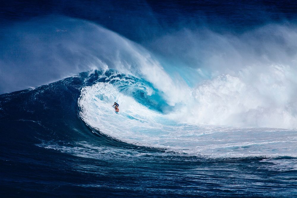 Free man surfing on sea wave image, public domain CC0 photo.