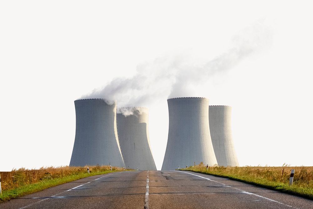 Nuclear power plant border,  background psd