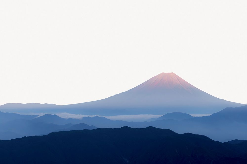 Mount Fuji view background, nature border design