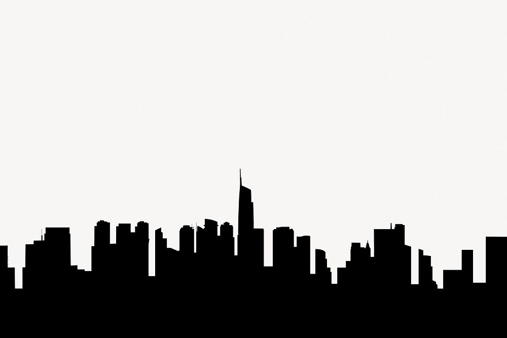 Dubai cityscape silhouette background, famous landmark