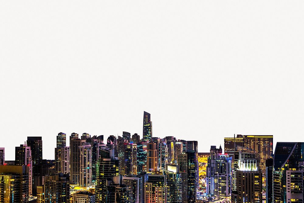 Dubai cityscape background, famous landmark psd