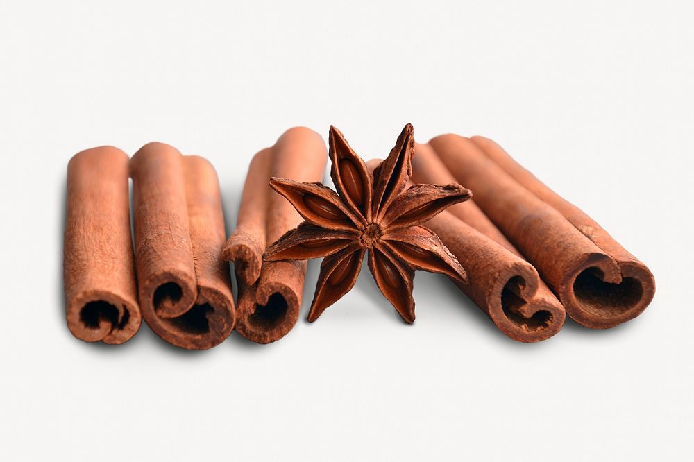 Star anise sticker, seasoning spice isolated image psd