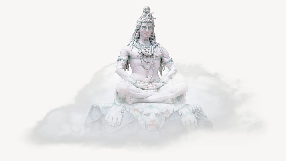 Lord Shiva statue image on white background