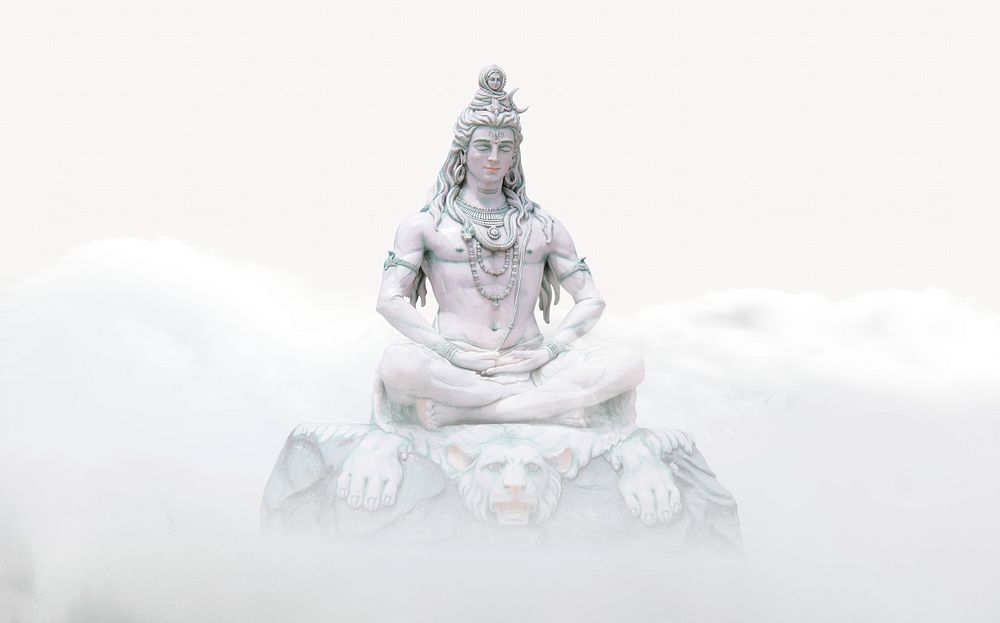 Lord Shiva statue image on white background