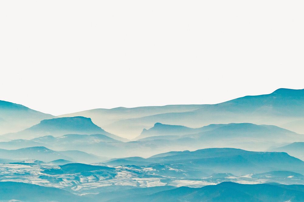 Abstract blue mountains border, nature Free PSD rawpixel