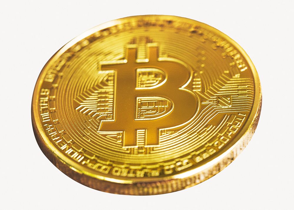 Bitcoin cryptocurrency, finance isolated image