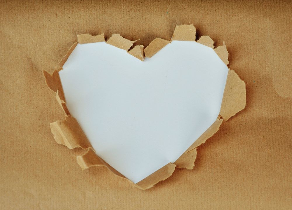 Heart in paper background, free public domain CC0 image.