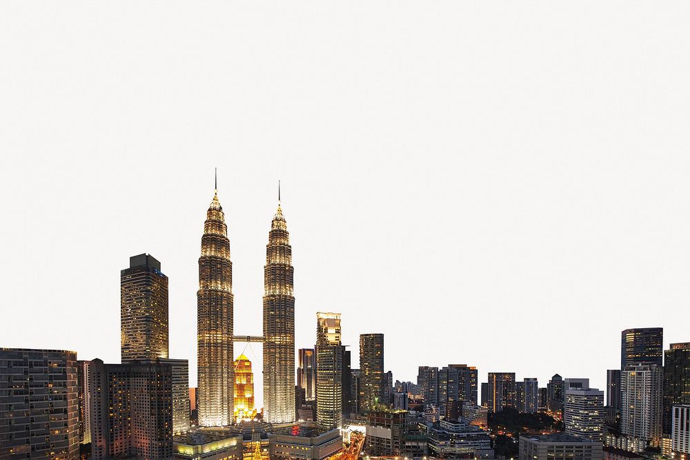 Cityscape collage element, Kuala Lumpur psd
