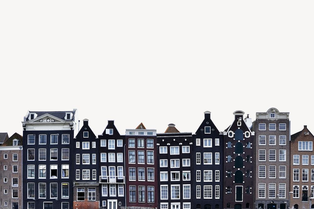 Amsterdam border collage element, travel destination psd