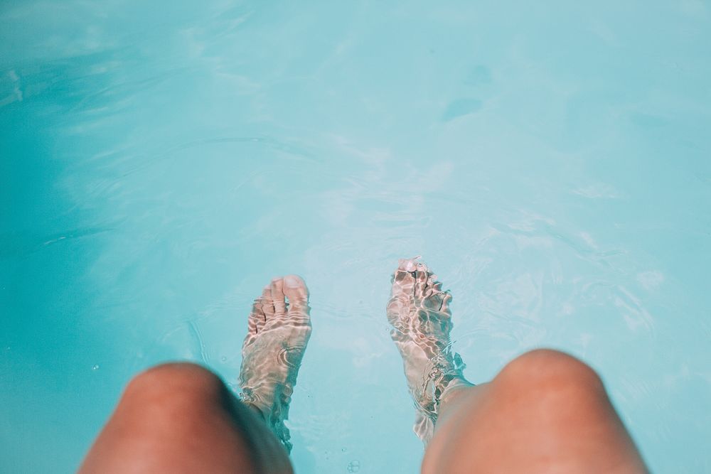 Free legs in swimming pool image, public domain summer CC0 photo.