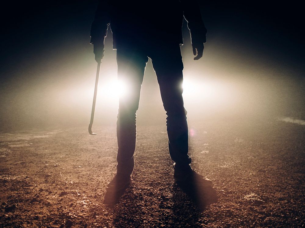 Free silhouette of a man with a weapon image, public domain CC0 photo.
