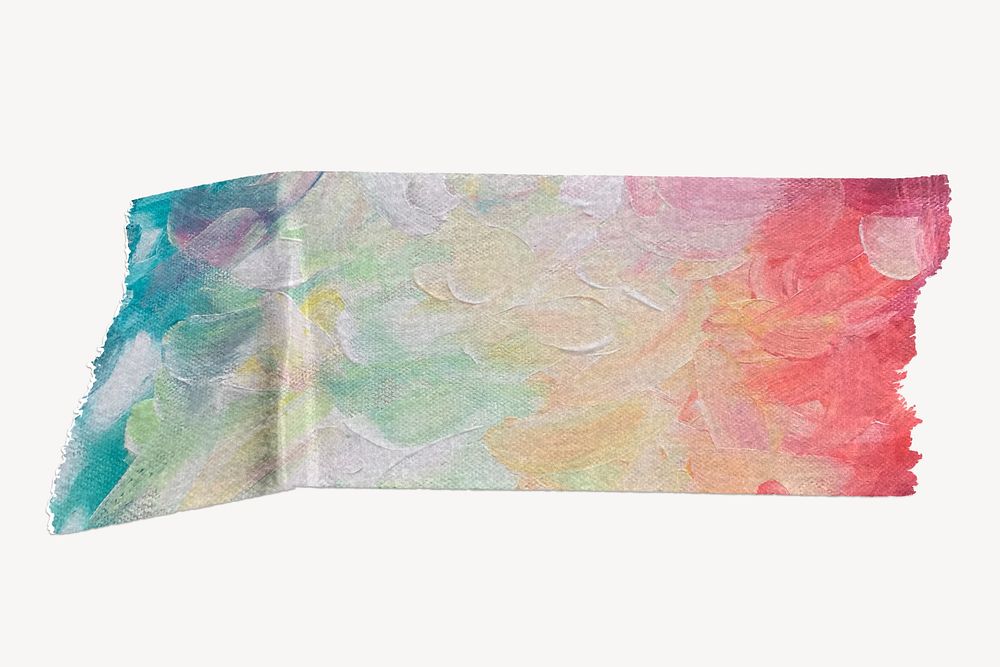 Colorful abstract painting, washi tape element, art image