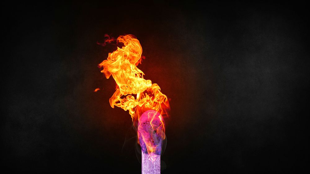 Free closeup on burning matchstick image, public domain CC0 photo.