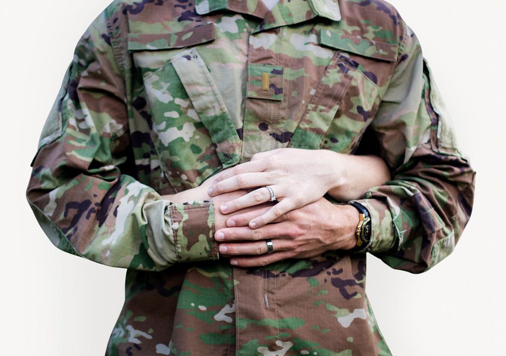 Soldier's hands, job, career isolated image