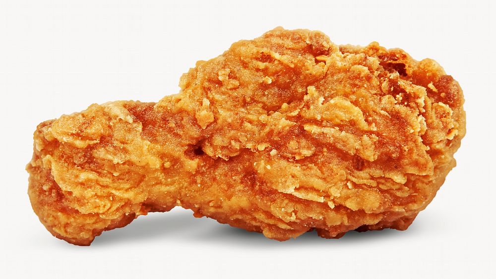 Fried chicken, food isolated image