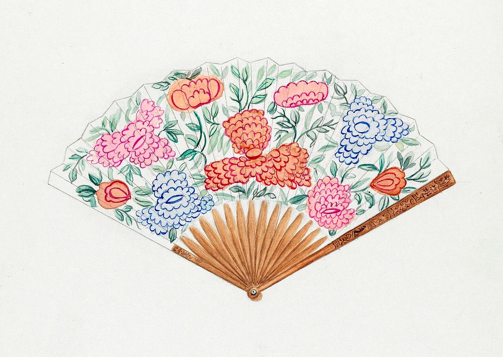 Fan (ca. 1940) by Vincent Burzy. Original from The National Gallery of Art. Digitally enhanced by rawpixel.
