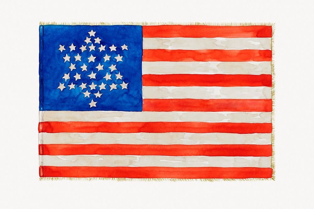 Civil war flag vintage illustration